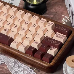 Kit de Teclas Music Rose Cherry PBT 83/101 Teclas, Compatible con Eje Magnético, Teclado Mecánico 60/68/75