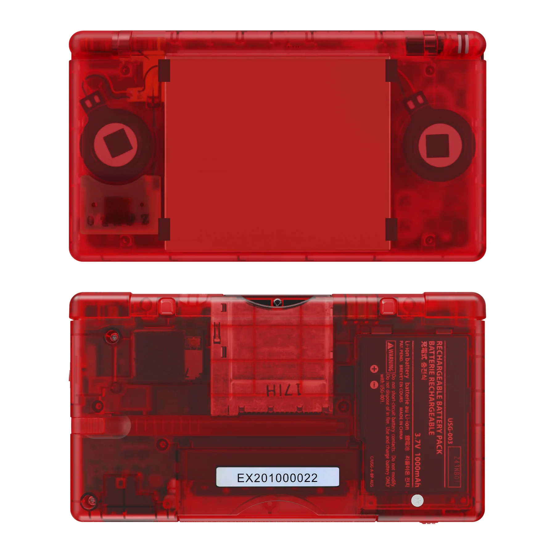 Carcasa completa de repuesto eXtremeRate para Nintendo DS Lite para NDSL - Rojo transparente - imagen 5