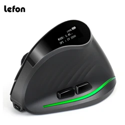 Lefon F35C Ratón Vertical Inalámbrico Bluetooth 4000DPI OLED Ergonomico