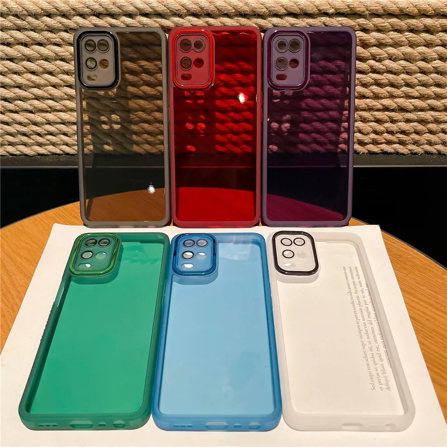 Funda de teléfono transparente de Color para Samsung A32, A52, A72, A13, A33, A53, A73, A15, A35, A55, A14, A34, A54, A24, A25, fundas traseras de lente de silicona - imagen 2