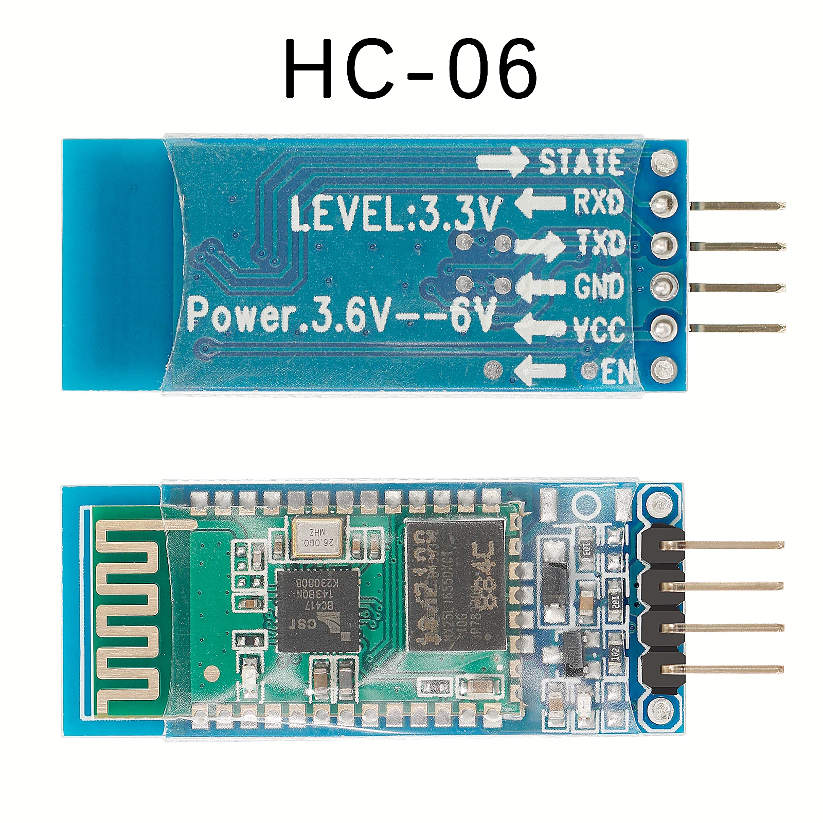Módulo Bluetooth HC 05 HC 06 Rf módulo esclavo transceptor Bluetooth inalámbrico Rs232/TTL a convertidor y adaptador UART - imagen 4