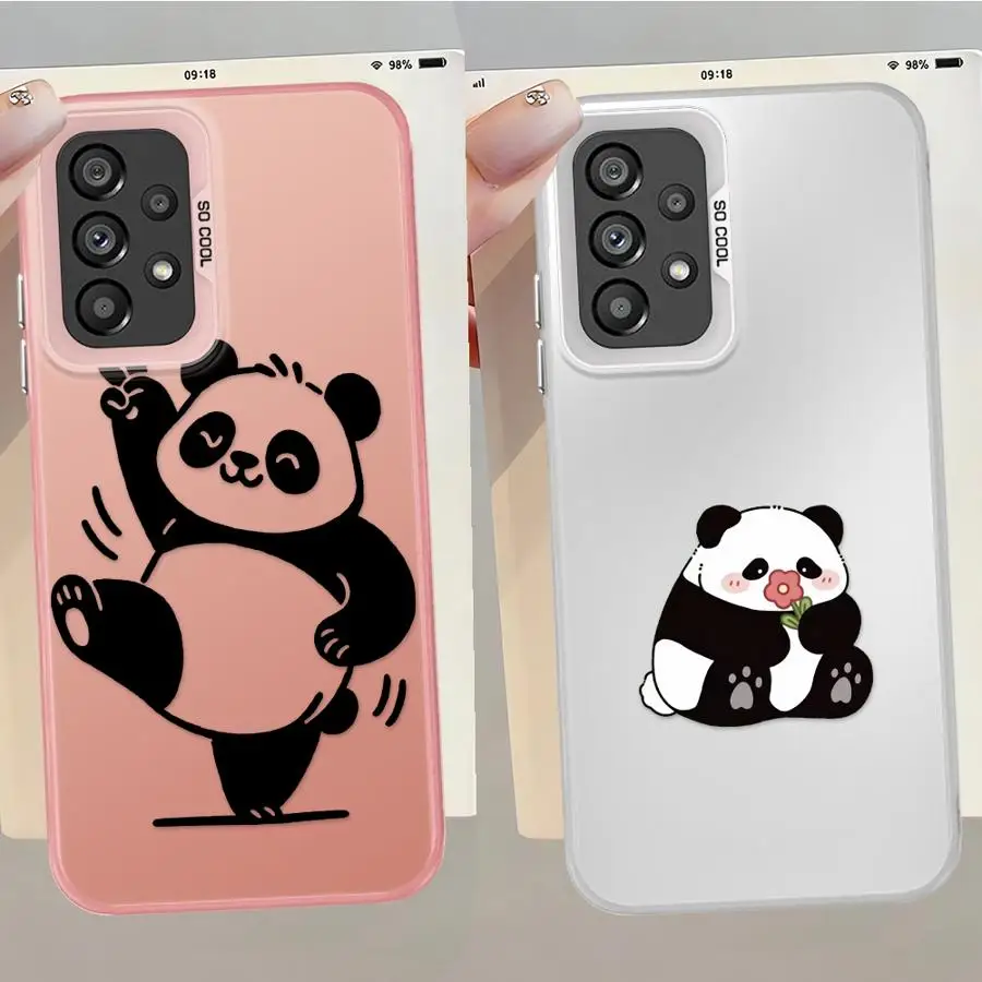 Funda para Samsung Galaxy A14 A15 A04e A03 A06 A12 A16 A02 A50 A11 A13 A20s funda trasera para teléfono lindo Panda de dibujos animados - imagen 5