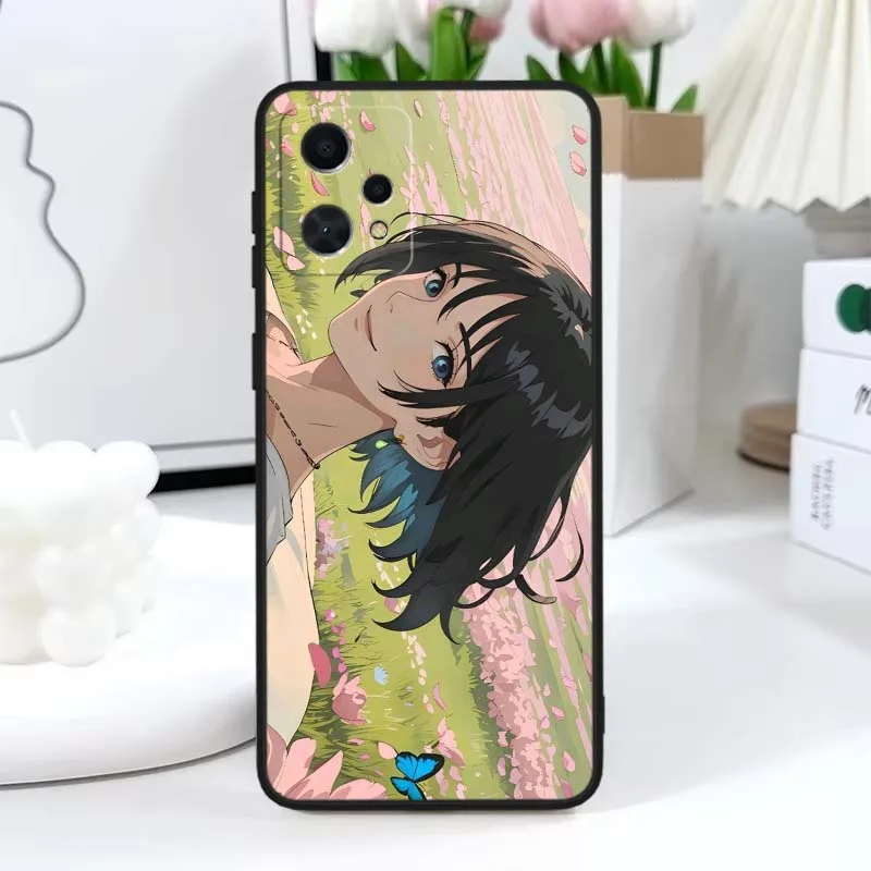 Castillo de corte Anime para OPPO Realme X7 GT2 GT C67 C55 C53 9 8 12 11 10 Neo Master Plus Pro funda de teléfono negra - imagen 3