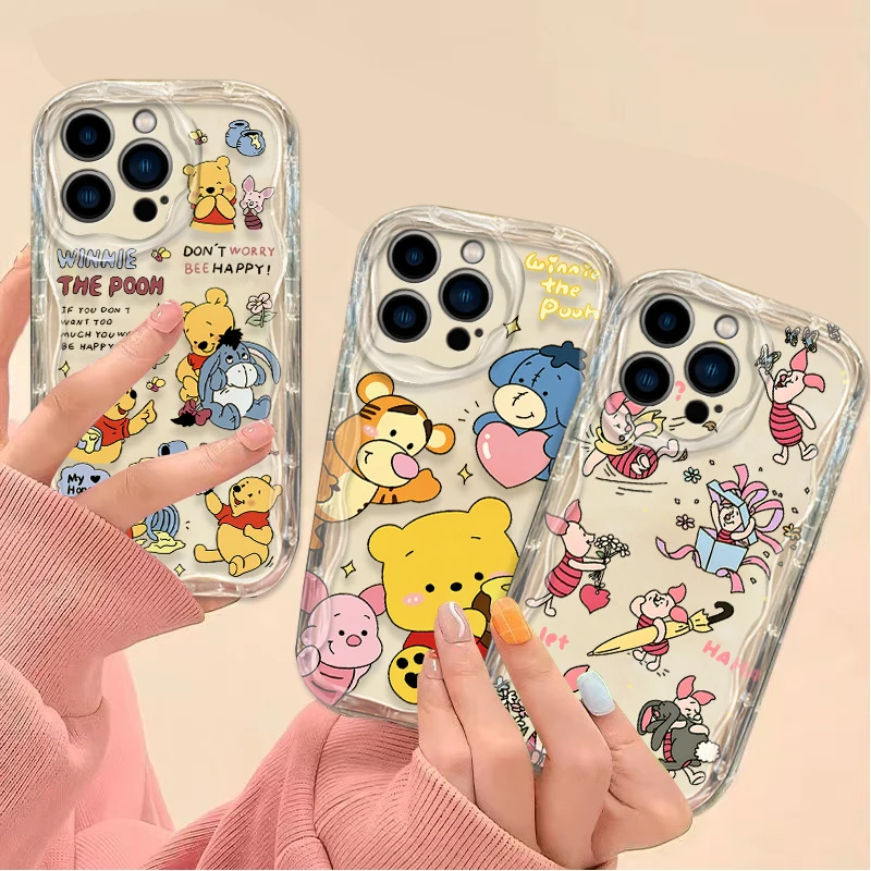 Funda blanda Disney Winnie The Pooh 3D Wave para iPhone 16 15 14 13 12 11 Pro Max X XR XS 8 7 Plus SE 2020, funda de silicona a prueba de golpes - imagen 4