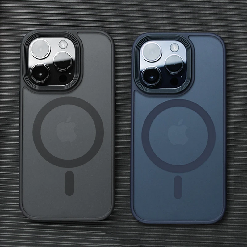 Funda de teléfono con carga inalámbrica magnética Magesafe, transparente, mate, de lujo, para iPhone 11, 12, 13, 14, 15, 16 Pro Max Plus, a prueba de golpes - imagen 2