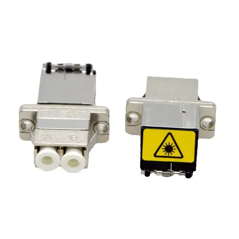 1 Uds LC-LC adaptador de fibra óptica dúplex SM MM acoplador de brida de Metal Universal de alto rendimiento, inserto cerámico de precisión al por mayor - imagen 4