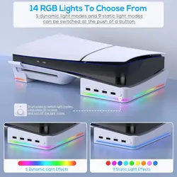 Soporte Horizontal IPEGA P5 Slim/Pro – LED RGB + 4 USB