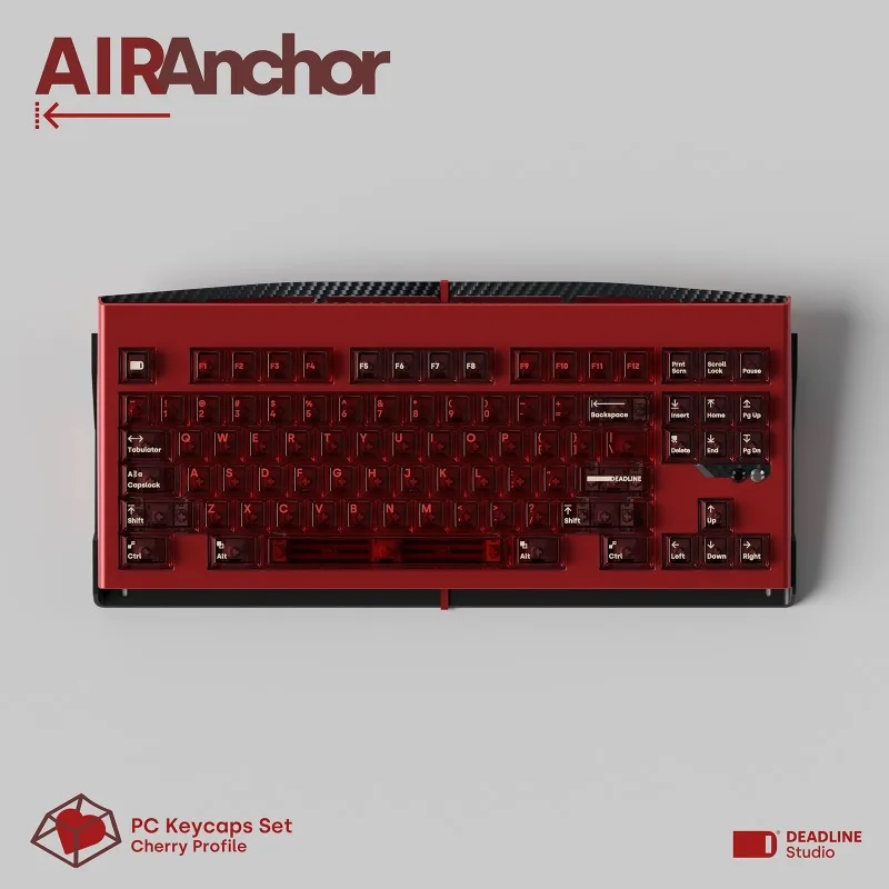 DEADLINEPC-teclas AirAnchor/ancor, perfil de cereza transparente rojo, teclas personalizadas DDL, accesorios para teclado mecánico - imagen 3