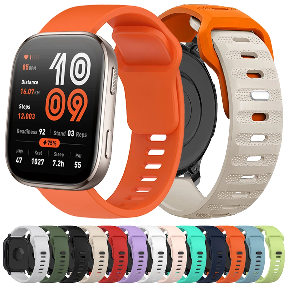 Correa deportiva de silicona de 20/22mm para Amazfit BIP 6 5 GTR 4 3 2E GTS 4 mini 3 2 BALANCE 2 banda suave para HUAWEI WATCH 5 4 46mm Correa