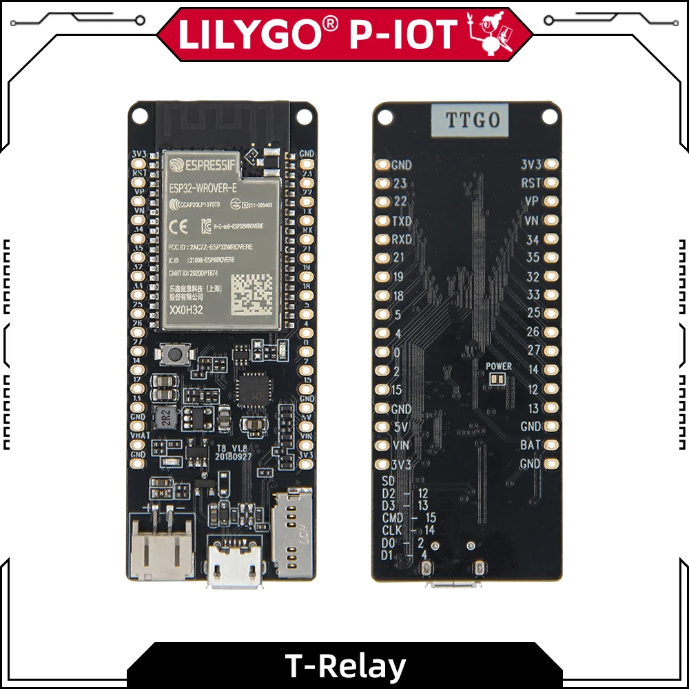 LILYGO® TTGO T8 V1.8 Placa de desarrollo ESP32, módulo de ESP32-WROVER-E Bluetooth, de 8MB PSRAM tarjeta TF, WiFi