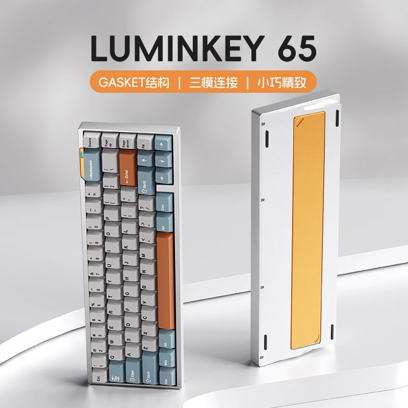 LUMINKEY65 Teclado mecánico 3 modos Bluetooth interruptor Gateron inalámbrico CNC Kit de carcasa de aluminio junta de intercambio en caliente teclado de juego - imagen 2