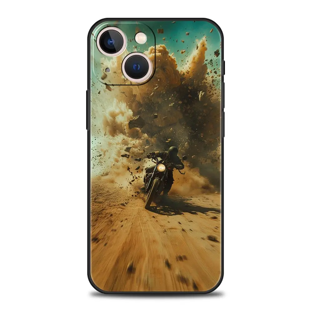 Funda de teléfono deportiva para motocicleta Moto Cross para iPhone 16 13 15 14 12 11 Pro MAX XR X SE XS 7 8 Plus, funda suave de TPU - imagen 3