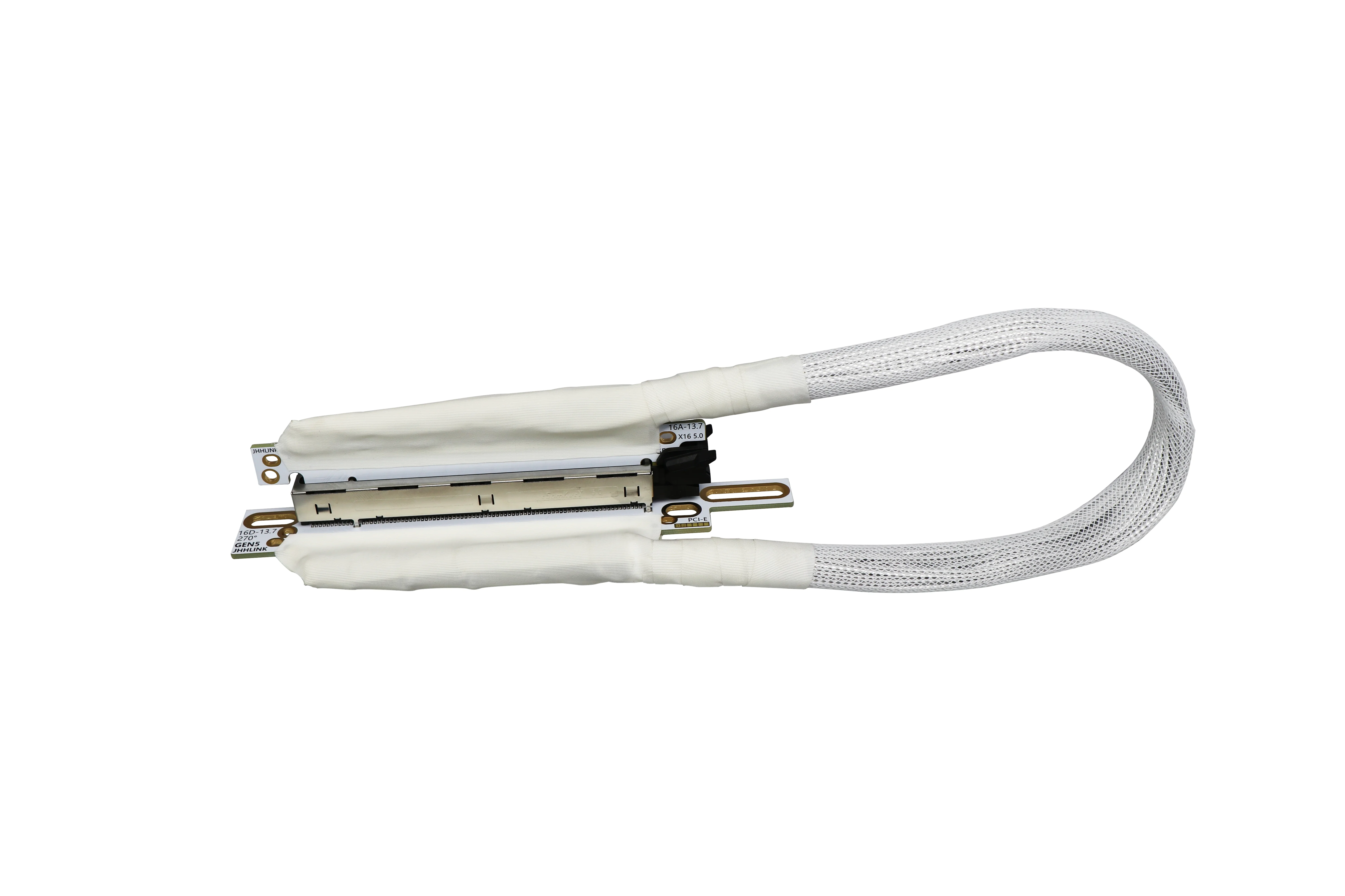 Tarjeta gráfica PCIE 5,0 X16 blanca Cable de extensión GPU Chapado en plata PCI-E 5,0 X16 GEN5 64GT \ S Cable elevador Cable de servidor de alta velocidad - imagen 4