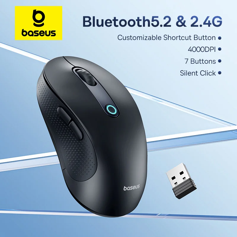 Baseus F02 - Ratón Inalámbrico Bluetooth 5.2 4000 DPI Ergonómico - imagen 4