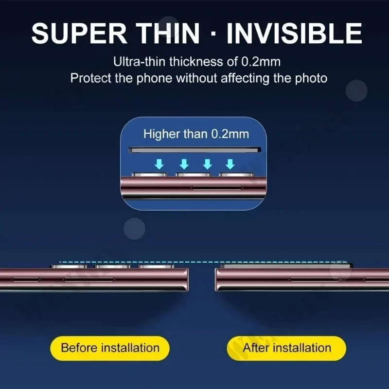 Protector de pantalla 4 en 1 para Samsung S26 S25 Ultra Plus S24 S23 FE A56 A55 A36 A16 5G 9HD, cristal protector completo + protector de lente - imagen 3