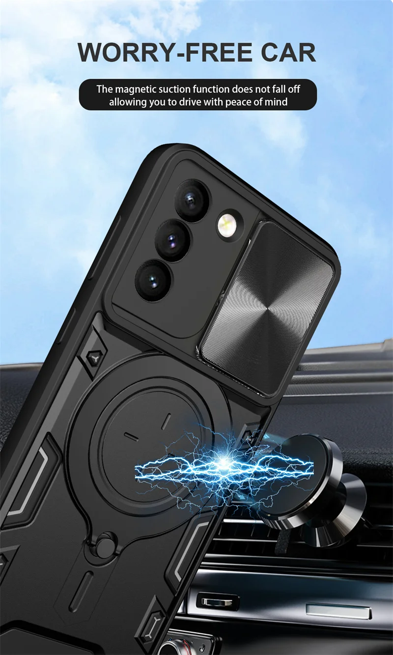 Para Samsung Galaxy S21 Plus funda a prueba de golpes armadura soporte magnético anillo fundas de teléfono para Galaxy S 21 FE S21 Ultra S21FE contraportada - imagen 2