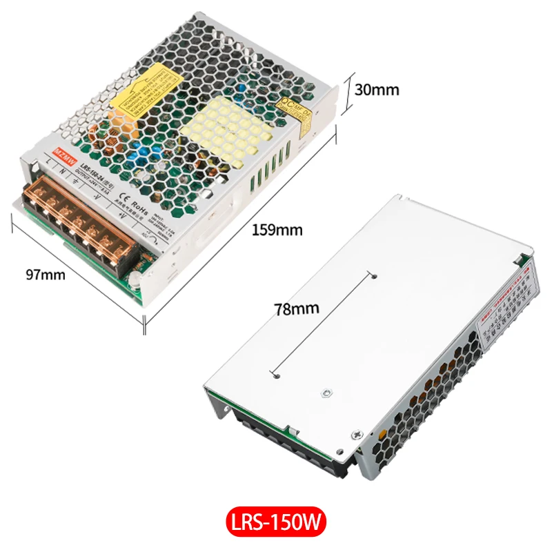 150W 12V 12.5A 24V 6.3A 110V/220V AC DC Industrial SMPS CCTV Led controlador transformador fuente de alimentación conmutada LRS-150-12 LRS-150-24 - imagen 3