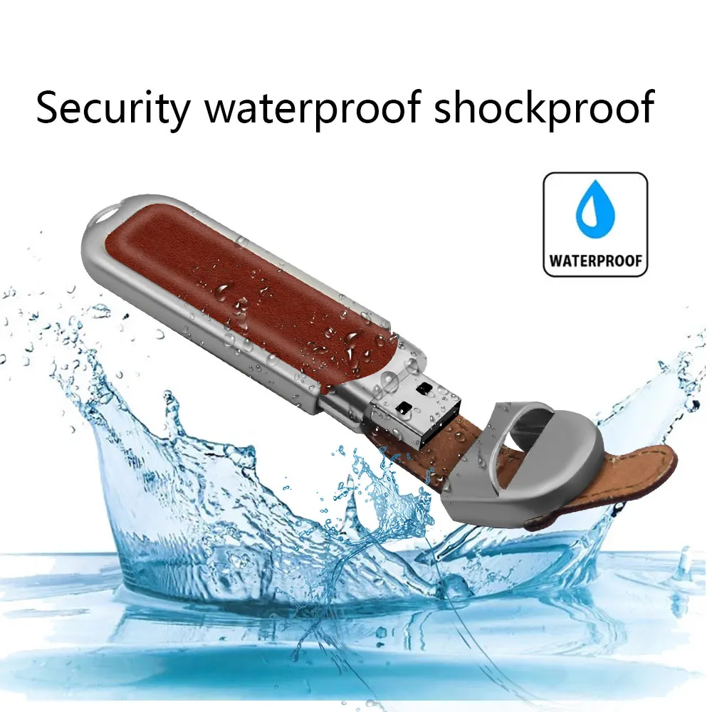 Unidad flash USB 2,0 de cuero marrón, 4GB, 8GB, 16GB, 32GB, 64GB, 128GB, capacidad real, memoria de alta velocidad, disco U portátil - imagen 5