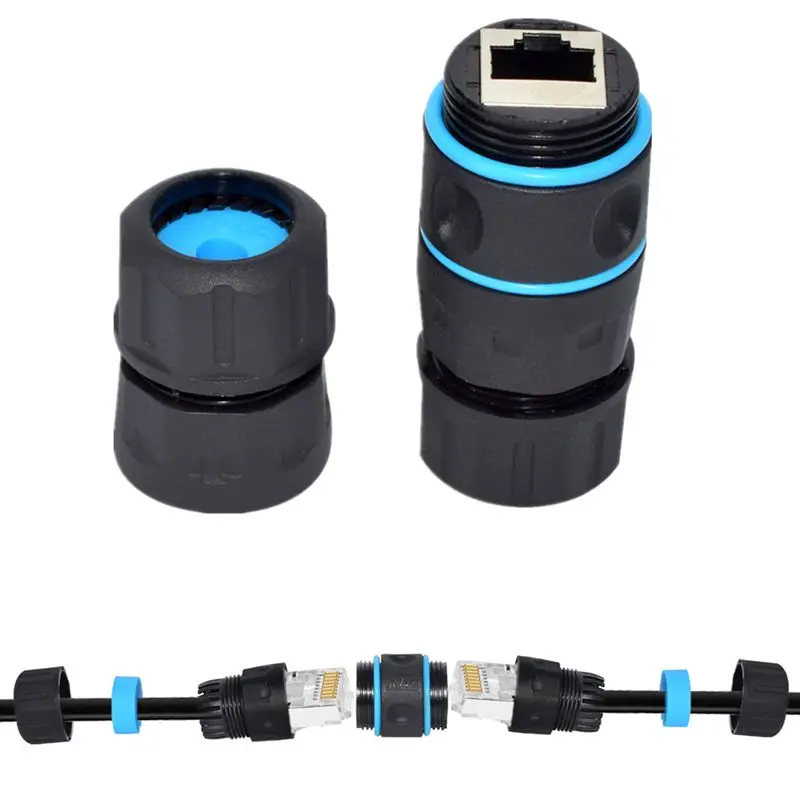 Conector impermeable IP68, extremo de red RJ45, conector de Cable de red de monitoreo exterior, conector de cabeza de cristal corto de 82cm - imagen 5