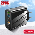 2PCS EU Plug Black