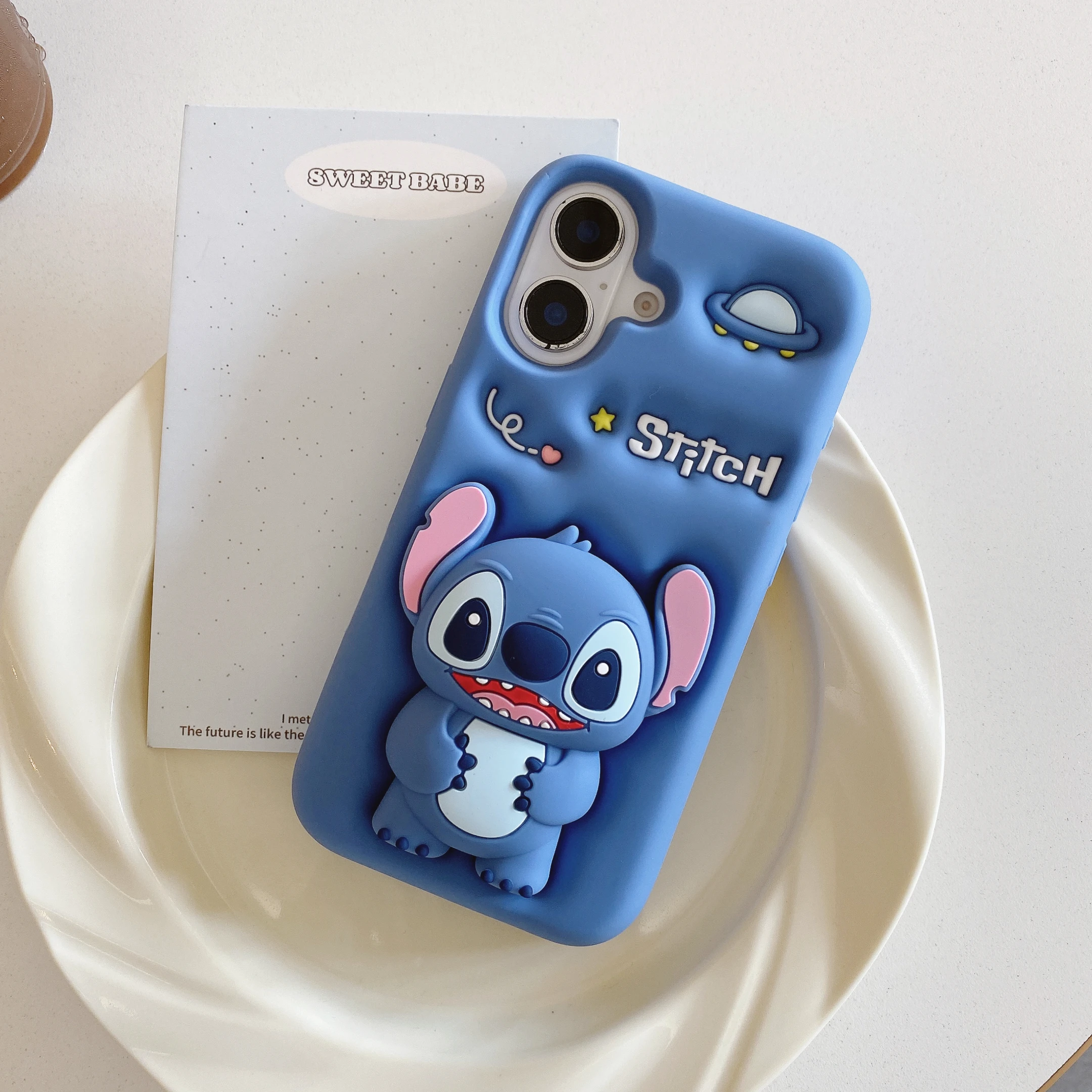 Para iPhone 16 15 14 13 12 11 Pro Max Stitch toca su soporte de punto de vientre funda suave de silicona - imagen 3