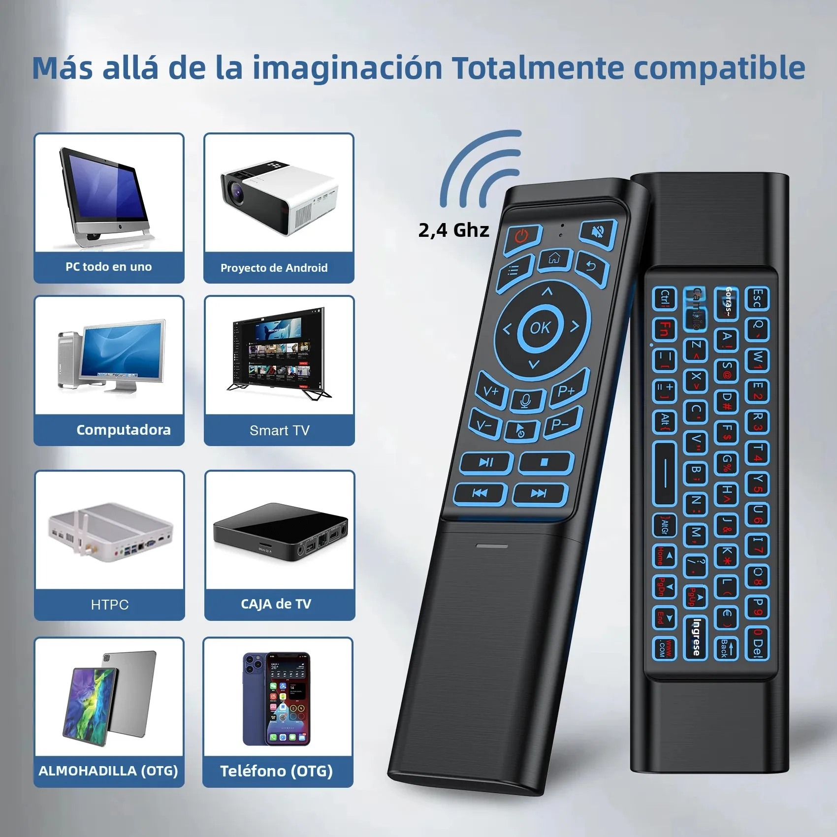 Control remoto universal inalámbrico y Bluetooth Air Mouse - Operación de voz 4 en 1 para Nvidia Shield Pro/Android TV Box/Windows PC - imagen 3