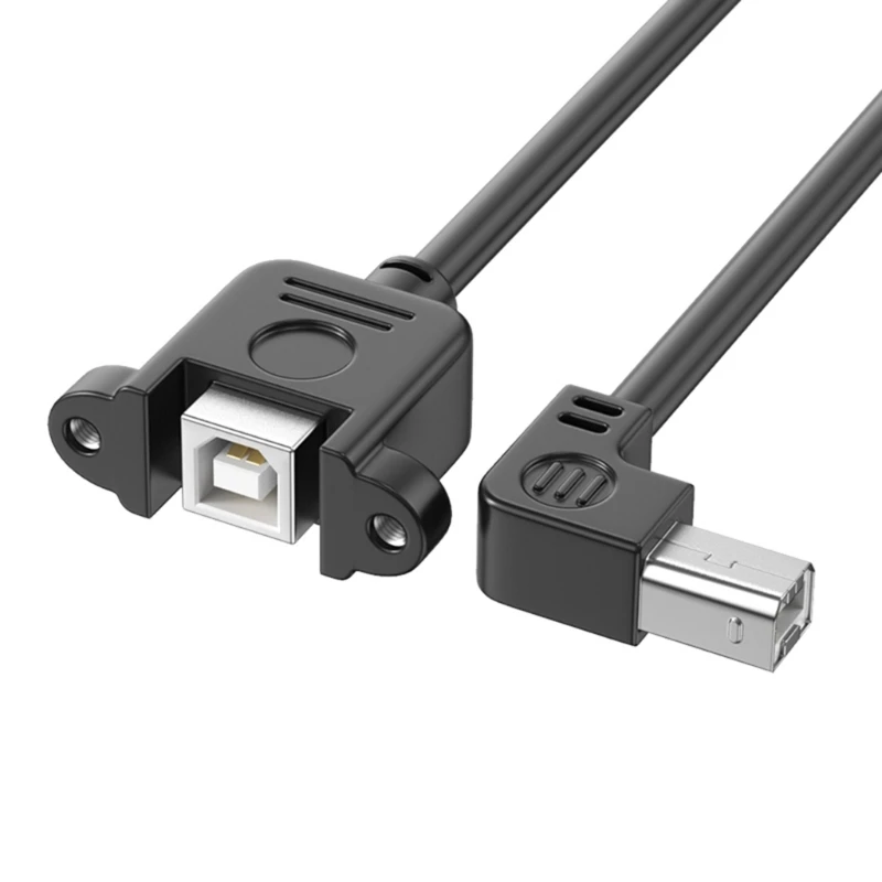 Cable de extensión USB 2,0 B macho a USB B hembra para impresora, montaje en Panel, izquierda/arriba/abajo/ángulo derecho, 90 grados, agujero de tornillo - imagen 5