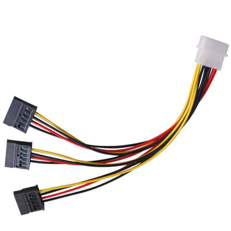 22cm IDE 4Pin macho a 3 puertos SATA hembra divisor Cable de alimentación de disco duro Cable adaptador SATA - imagen 4