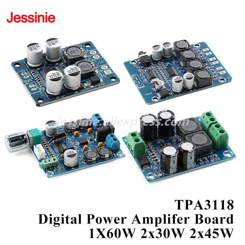 TPA3118 PBTL 60W Mini Mono 32 pines módulo de placa amplificadora de Audio Digital Clase D 1*60W doble canal 2x30W AUX 2x45W para Arduino