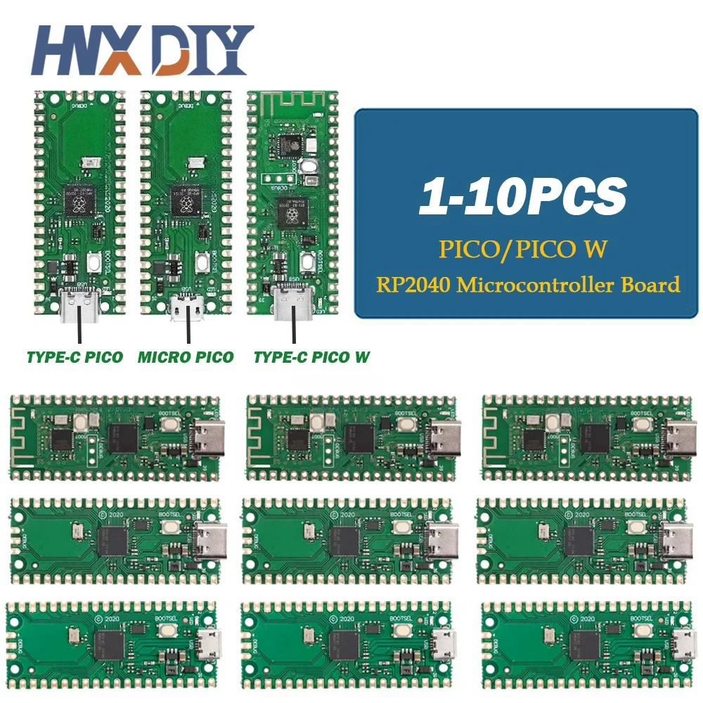 1-10 Uds Raspberry Pi Pico Board RP2040 PICO W Dual-Core 264KB ARM microordenadores de baja potencia procesador de Cortex-M0 + de alto rendimiento
