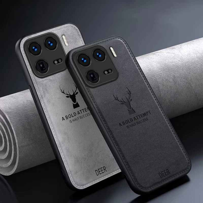 Funda de protección completa de cuero de tela de ciervo para Xiaomi 14 14T 13 funda de teléfono Ultra a prueba de golpes