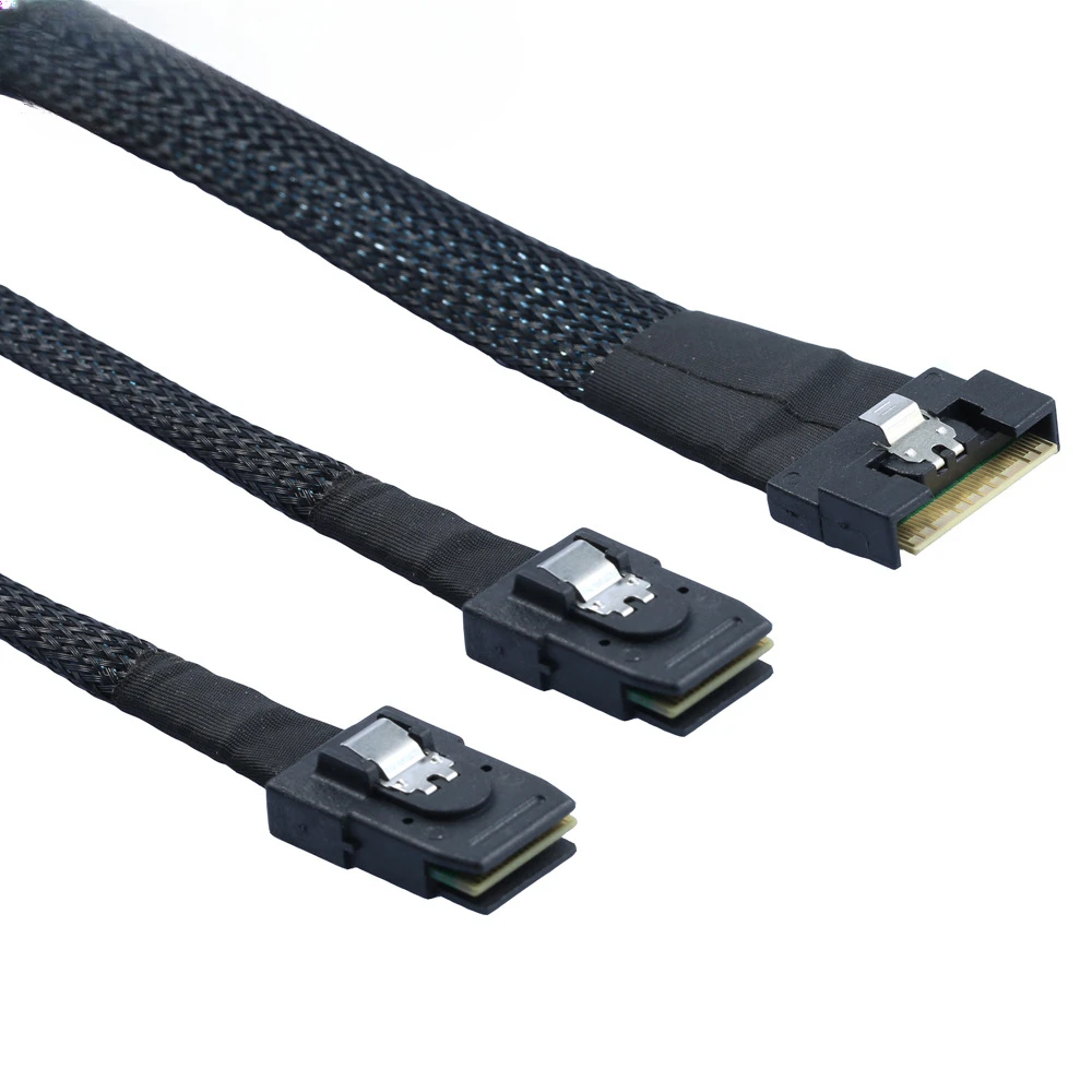 PCI-E Ultraport Slimline SAS 4.0 LP Perfil bajo SFF-8654 8i 74 pines a 2X MINI SAS SFF-8087 Conexión interna del servidor de 36 pines - imagen 2