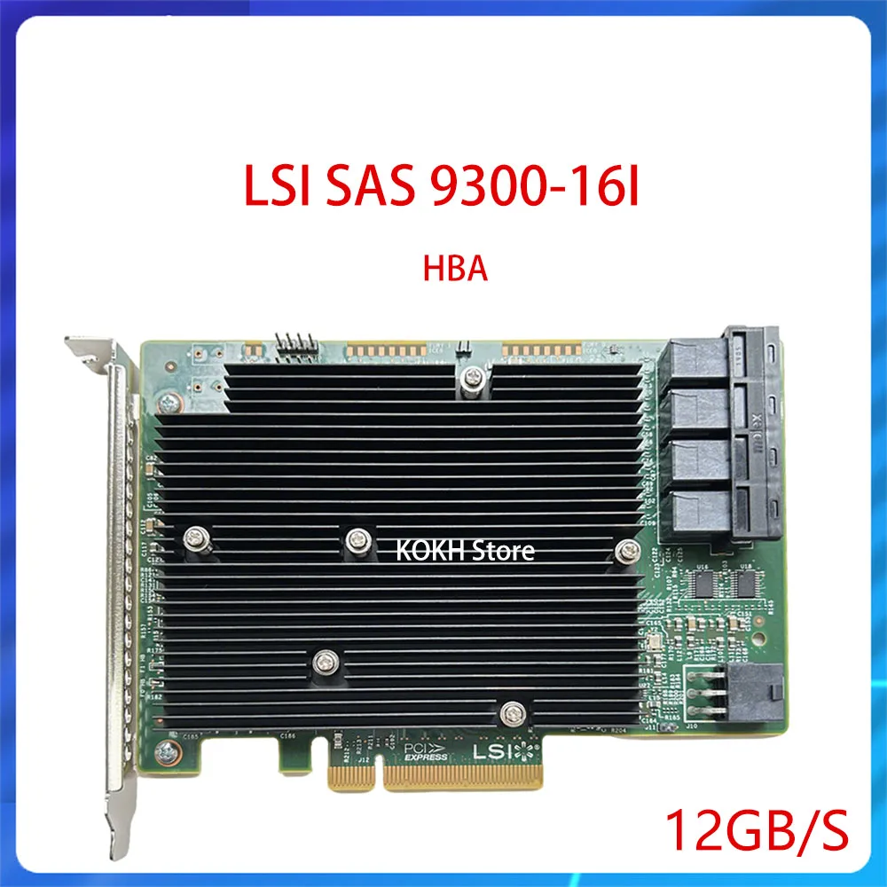 Tarjeta controladora RAID LSI SAS 9300-16I, tarjeta adaptadora de autobús HBA de 12GB/S, tarjeta expansora PCIe SATA en modo IT para ZFS TrueNAS UNRAID