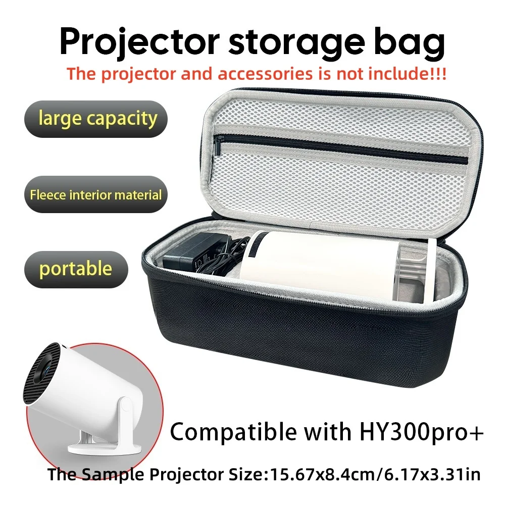 Caja de almacenamiento de tres tipos, funda protectora para proyector HY300PRO +, carcasa dura gris para proyector Samsung Thefreestyle - imagen 3