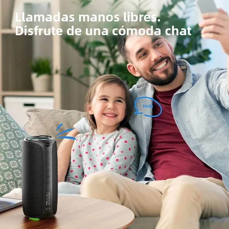 Altavoz ZEALOT-MP2 Altavoz Bluetooth portátil con graves mejorados, Bluetooth 5.3, tiempo de reproducción de 15H, para acampar y hacer senderismo - imagen 5