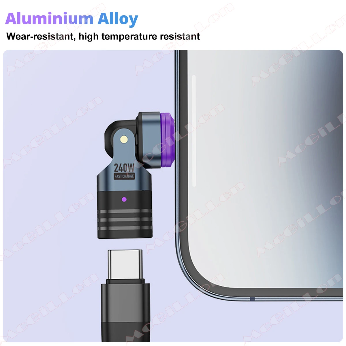 Adaptador USB C magnético PD de 240W, Cable de carga rápida USB-C a tipo C de 16 pines, convertidor hembra USB C para Samsung, iPhone, Xiaomi, Macbook - imagen 5