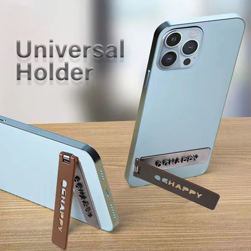 Nuevo soporte Universal para teléfono móvil para todo el teléfono, pegatina trasera, soporte plegable de Metal ultrafino, soporte de aleación portátil de escritorio - imagen 2