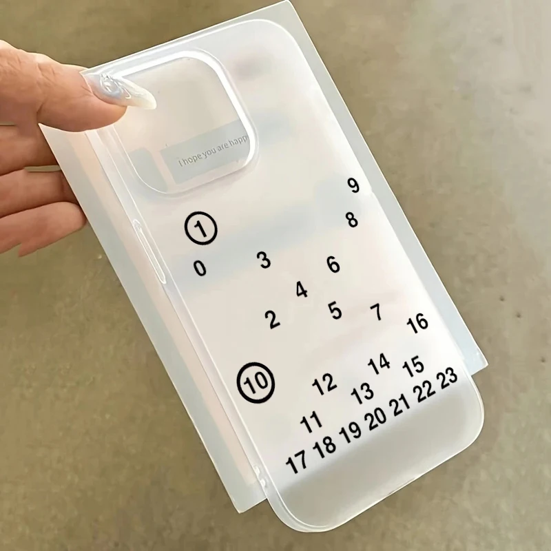 Funda de teléfono translúcida mate con estampado de números para iPhone 17 16 15 14 Pro Max 13 12 11 XS X XR 7 8 Plus 17 Air, funda suave a prueba de golpes - imagen 2