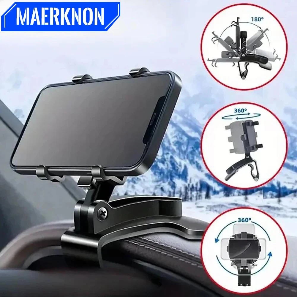 Soporte para teléfono para salpicadero de coche 360 °   Soporte de coche para teléfono inteligente con rotación para iPhone, Samsung, Xiaomi, soporte de navegación GPS portátil Universal