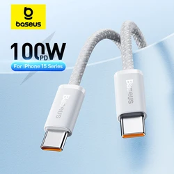 Cable Baseus 100W USB-C a USB-C – Carga Rápida para iPhone 16, MacBook, Samsung