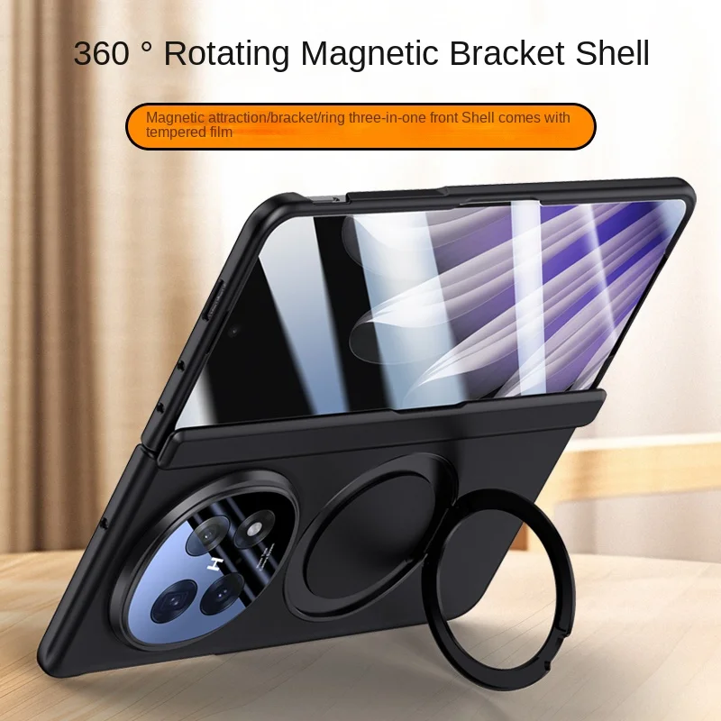 Para OPPO Find N5 funda de lujo de cuero PU Magsafe anillo soporte magnético funda protectora trasera para Find N5 N 5 carcasa de cubierta completa - imagen 2