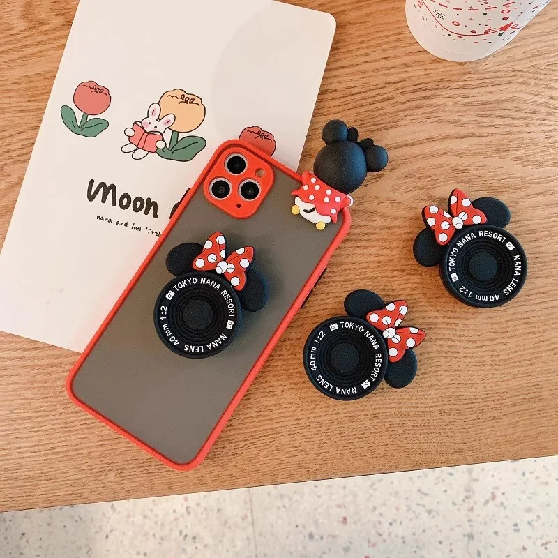 Soporte para teléfono móvil de Minnie de Disney de dibujos animados, anillo de dedo plegable Universal, soporte para teléfono para iPhone, Samsung, Huawei, Xiaomi - imagen 3