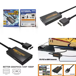 Convertidor y vídeo Y1UB, adaptador conversión HDTV con Cable USB, Compatible con consola juegos Retro PS1 a