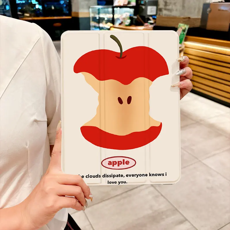 Funda para tableta triple con patrón ins Apple core para iPad pro 10/11/2020/6/7th /8th /Air 3rd/Air 4th/9th gen/Air 5th Gen 2022/Air 1 - imagen 2