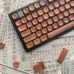 Keycaps PBT Nogal 130 Teclas – Perfil MOA Retro para Switches MX