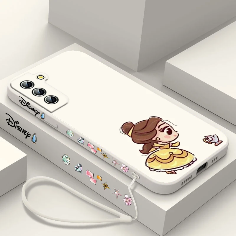 Funda de teléfono de La Bella y La Bestia para Samsung Galaxy, carcasa Ultra líquida con cuerda izquierda, S24, S23, S22, S21, S20 Pro FE Plus - imagen 4