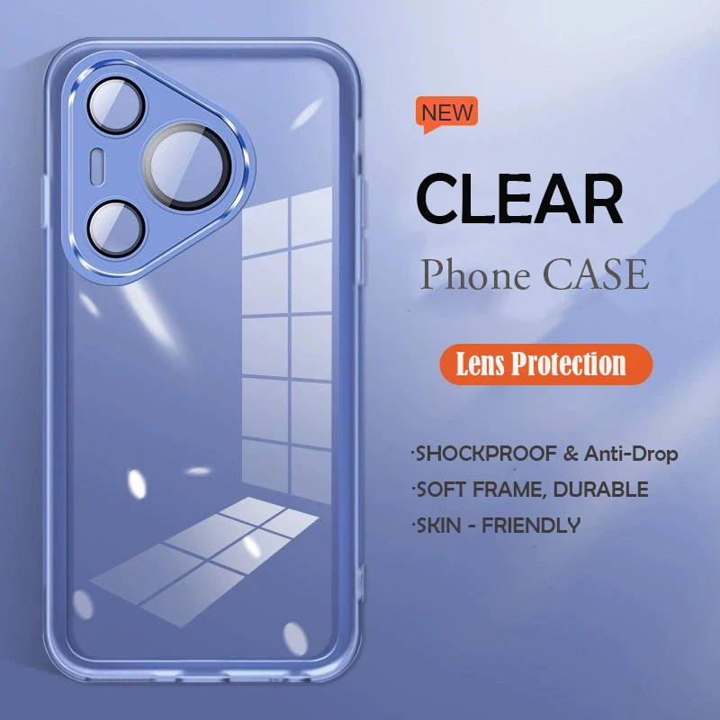 Funda transparente ultrafina para Huawei Puro 70 Pro + Puro 70 Ultra Puro70, protección de cámara de lente completa, cubierta trasera de teléfono - imagen 4