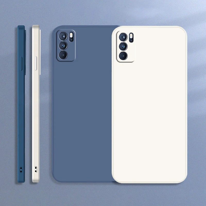 Funda cuadrada de silicona líquida para OPPO Reno 6 Pro Plus, Funda protectora ultrafina Reno6 6Pro ProPlus 5G, Funda de teléfono Original clásica - imagen 5
