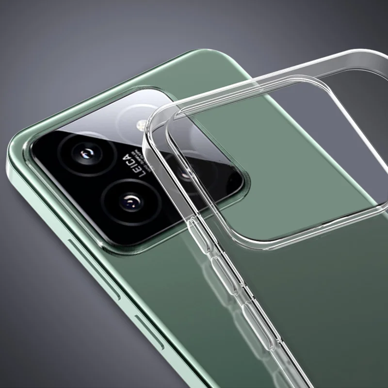 Funda ultrafina de silicona de Color sólido con almohadilla delgada, funda transparente suave para xiaomi 14 pro, funda trasera de cristal a prueba de golpes, funda exterior - imagen 5