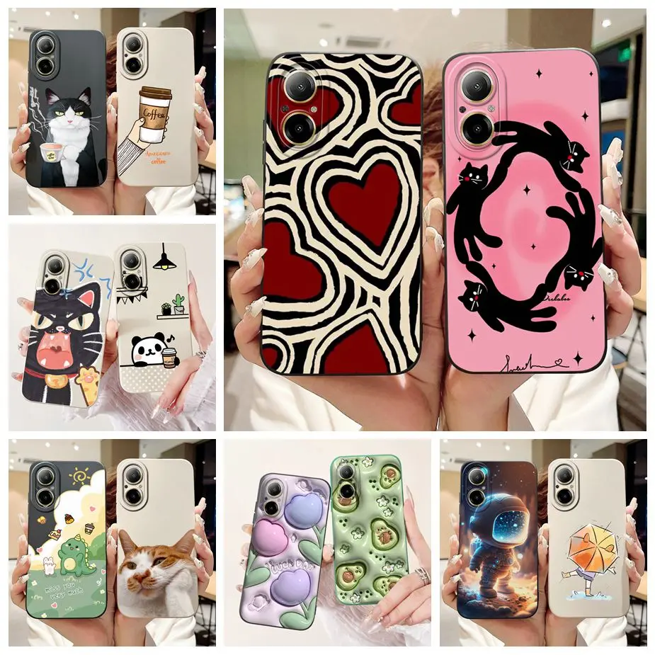 Funda de silicona blanda para teléfono móvil, carcasa de lujo pintada en caramelo de 6,72 pulgadas para Realme C67 4G, RMX3890, Realme C67 C 67 RealmeC67 4G